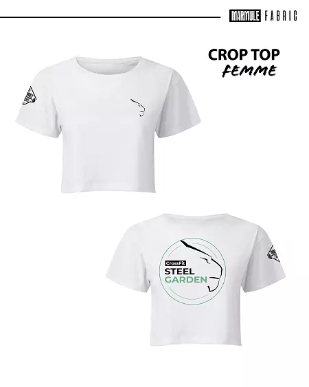 Crop Top Blanc Salle de sport CrossFit Cholet