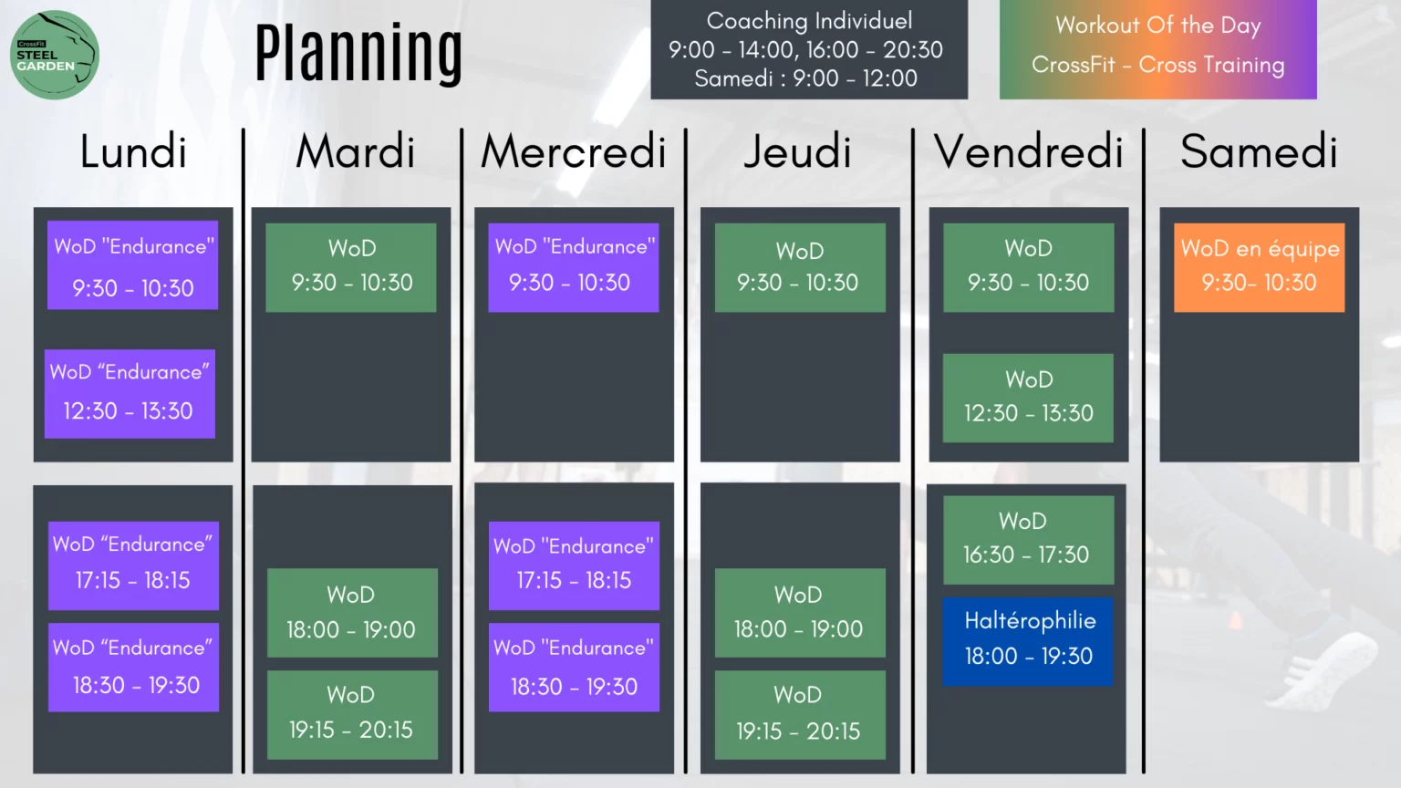 Planning Crossfit cholet