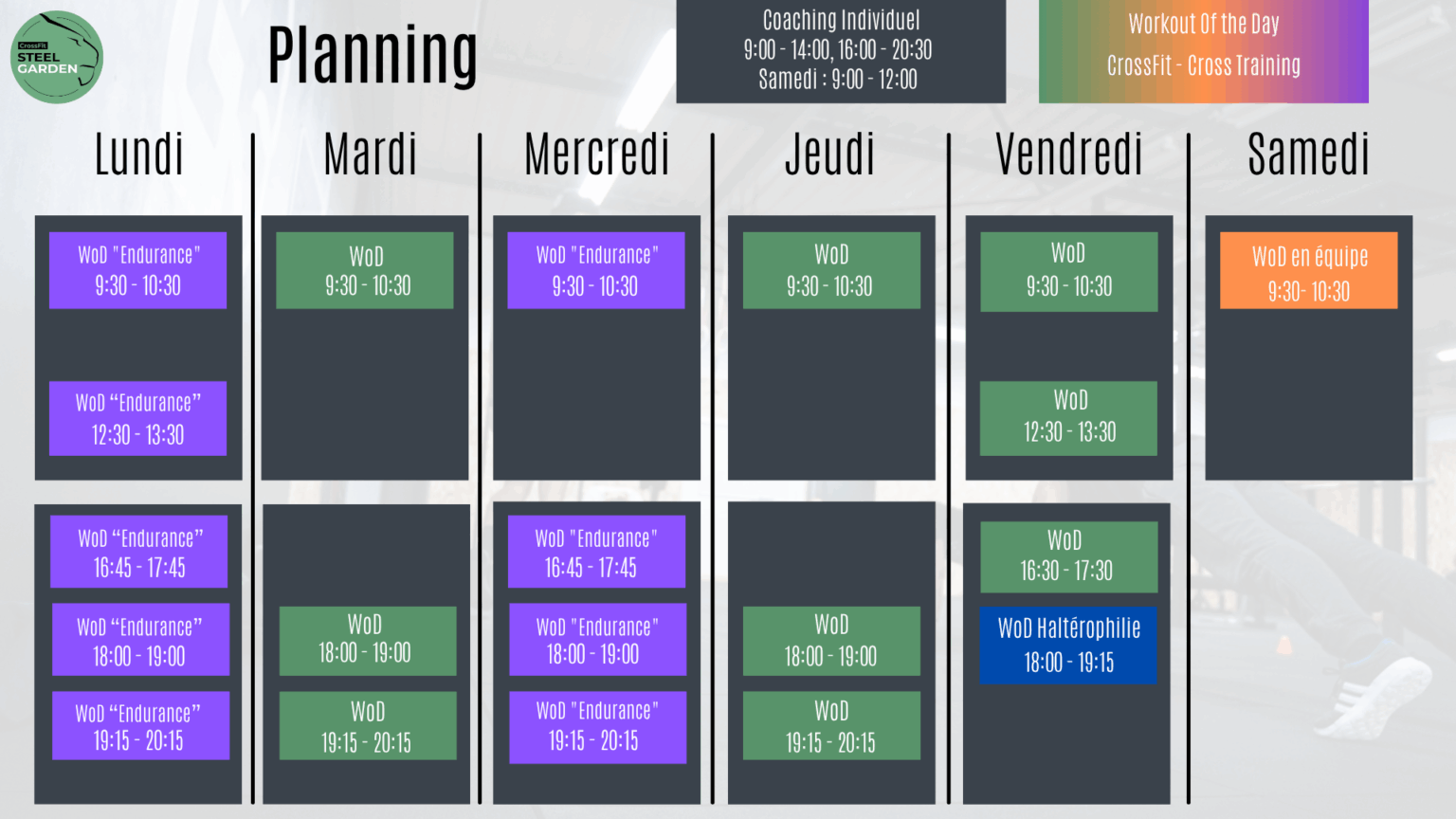 Planning crossfit pres de cholet